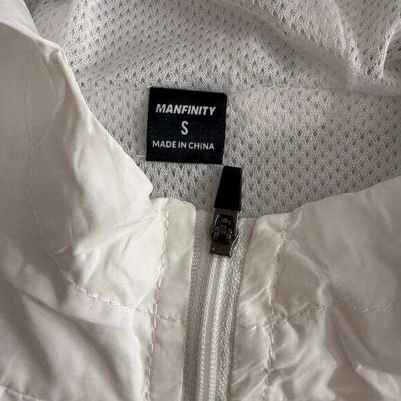 Manfinity Hiking Hoodie Windbreaker White Mesh Lining W/ Pockets, White, Small - Picture 5 of 7